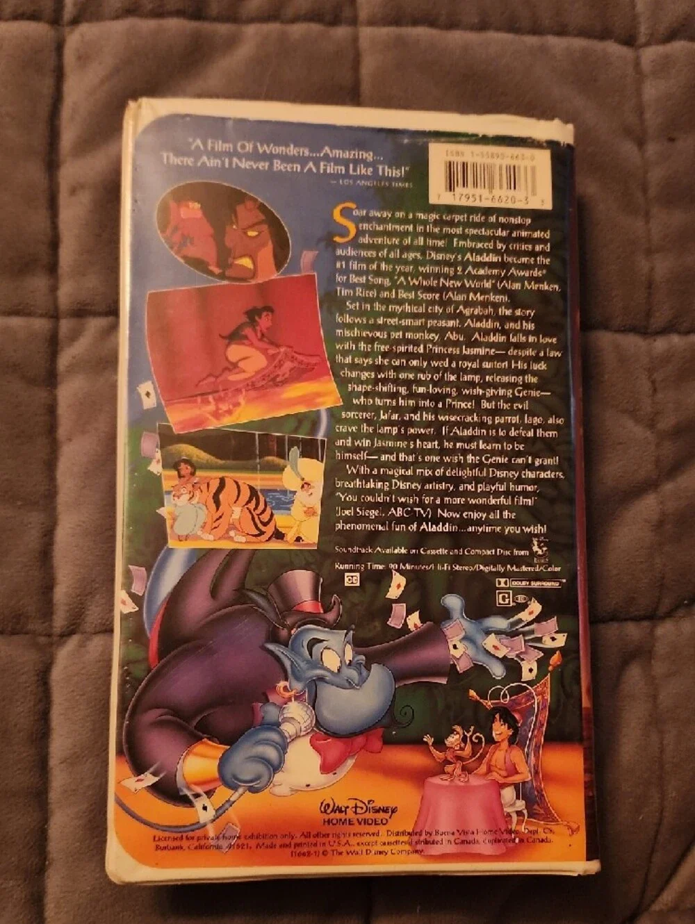 The Classic Black Diamond Walt Disney Aladdin VHS Cover - Colorful